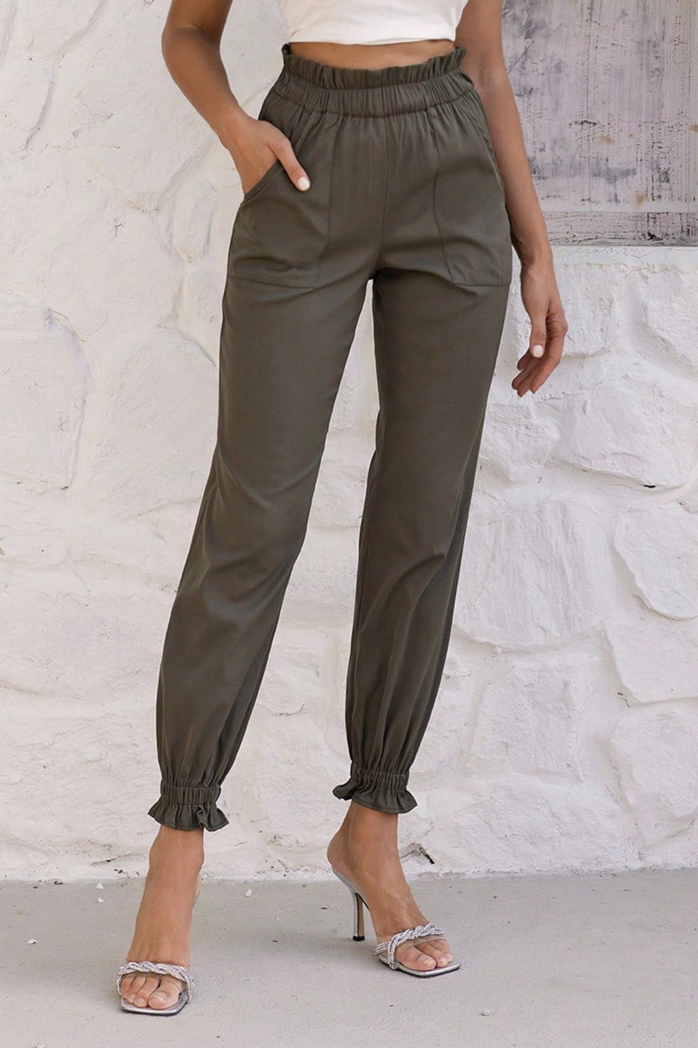 Paperbag Waist Pants with Pockets - Bottoms - Pants - 3 - 2024