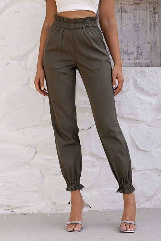 Paperbag Waist Pants with Pockets - Brown / XS - Bottoms - Pants - 1 - 2024