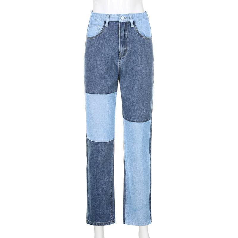 Patchwork Jeans High Waisted - Bottoms - Shirts & Tops - 13 - 2024