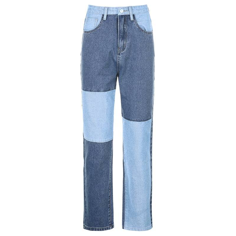 Patchwork Jeans High Waisted - Bottoms - Shirts & Tops - 5 - 2024
