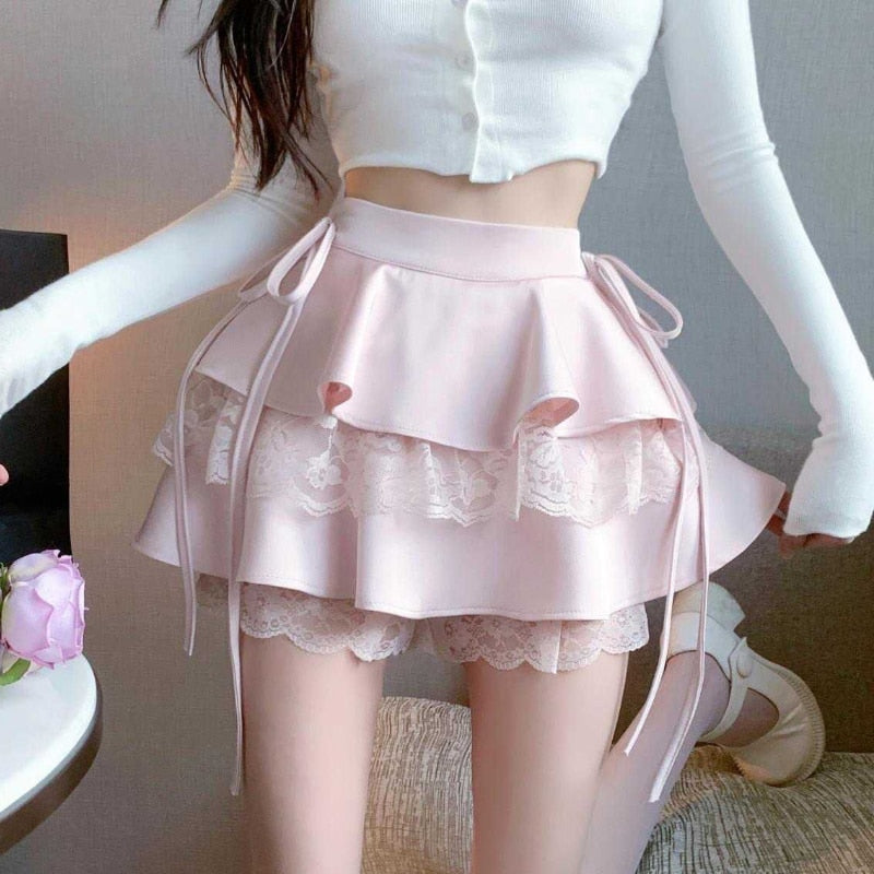 Pink Ruffle Mini Skirt - Bottoms - Skirts - 1 - 2024