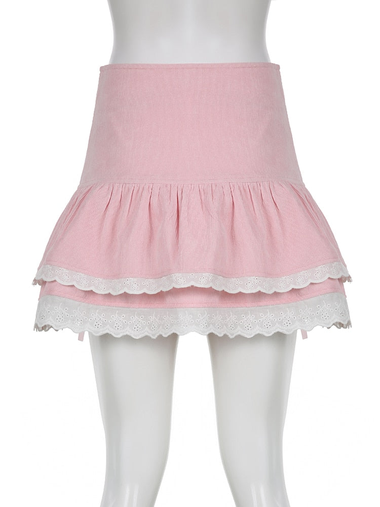 Pink Skirt With Cascading Ruffles - Bottoms - Clothing - 4 - 2024