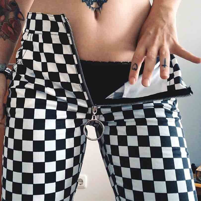 Plaid Back Zip Trousers - Bottoms - Clothing - 10 - 2024