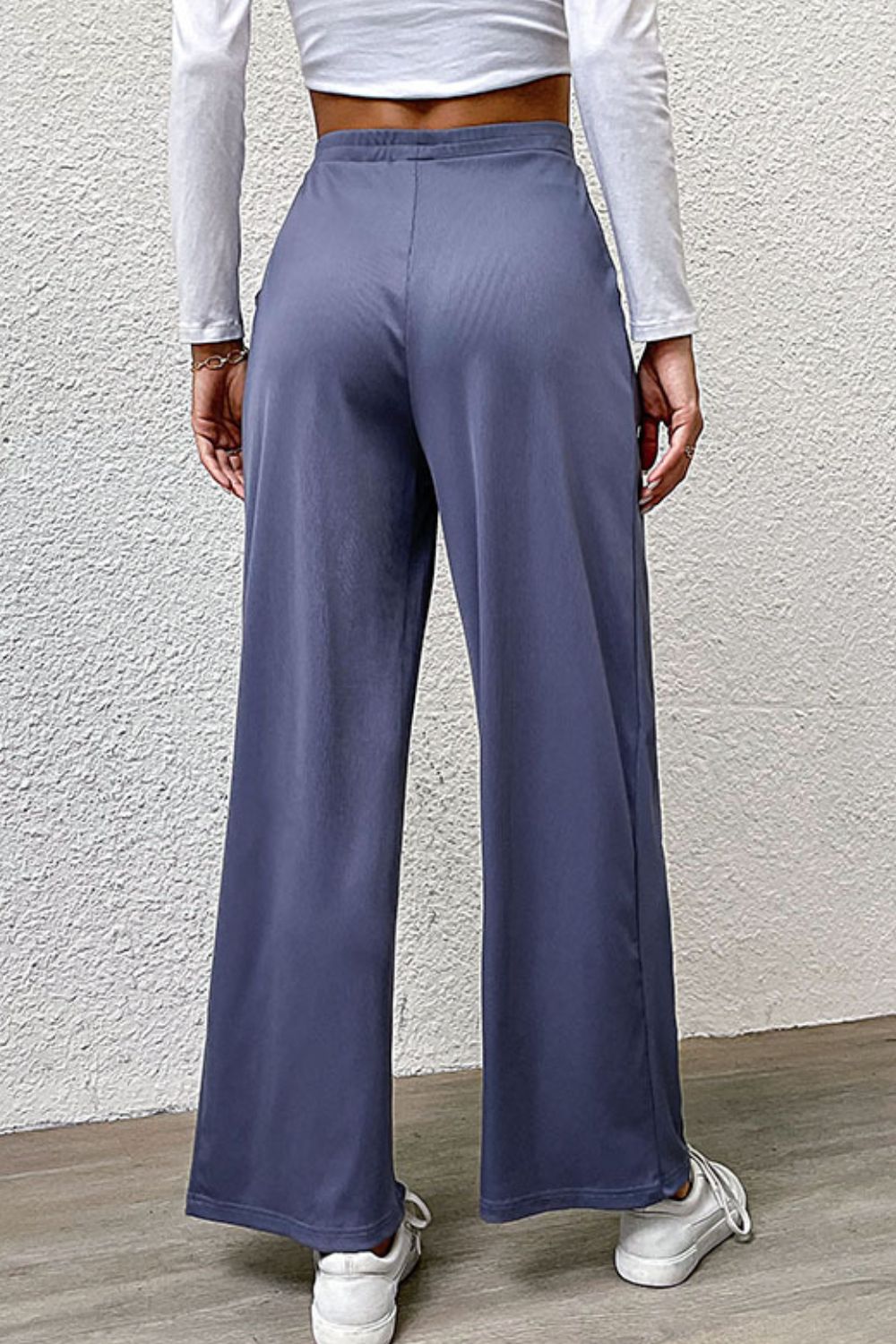 Pleated Detail Wide-Leg Pants with Pockets - Bottoms - Pants - 2 - 2024