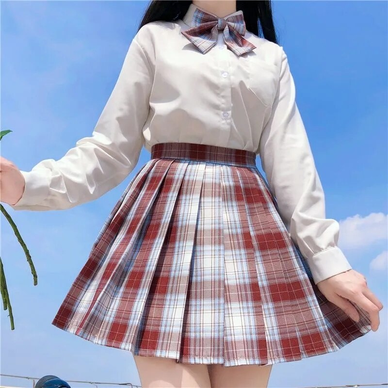 Pleated Kawaii Skirt ☁️ - Wine Red / XS - Bottoms - Shirts & Tops - 35 - 2024