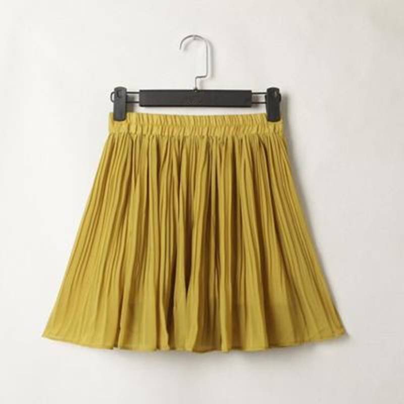 Pleated Mini Skirt Tulle - Yellow / M - Bottoms - Skirts - 15 - 2024