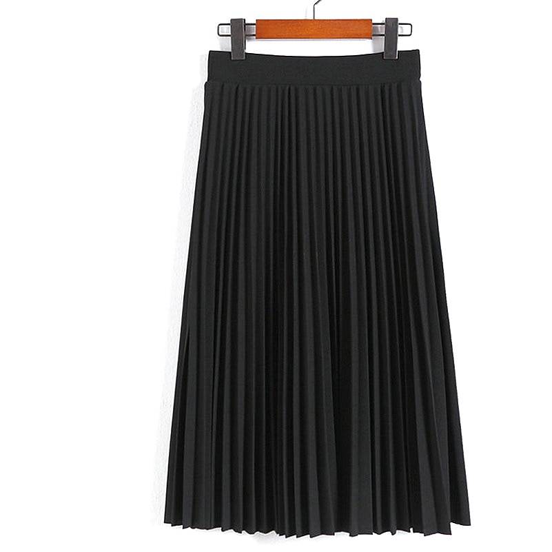 Pleated Satin High Waist Skirt - Bottoms - Skirts - 7 - 2024