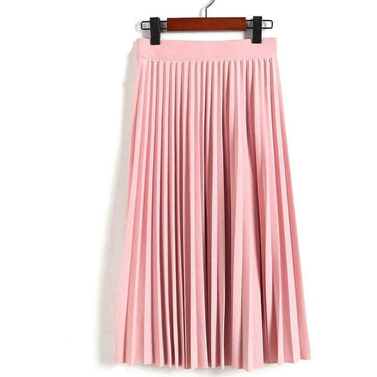 Pleated Satin High Waist Skirt - Bottoms - Skirts - 1 - 2024