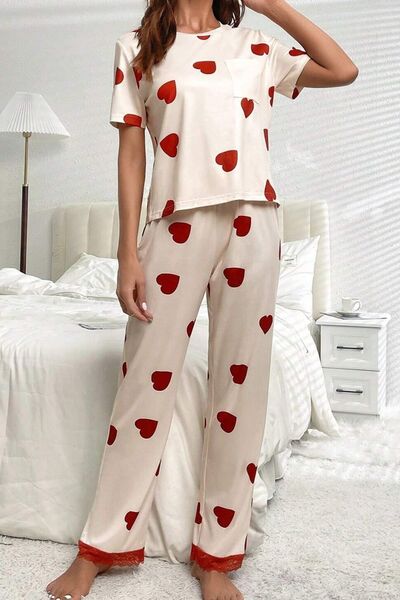Pocketed Round Neck Top and Drawstring Pants Lounge Set - White / S - Bottoms - Loungewear - 1 - 2024