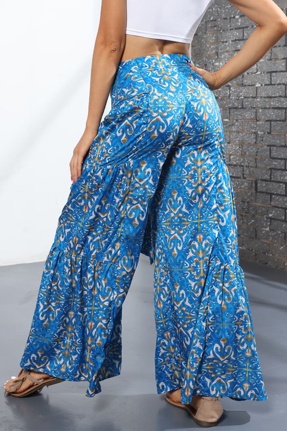 Printed High-Rise Tied Culottes - Bottoms - Pants - 12 - 2024