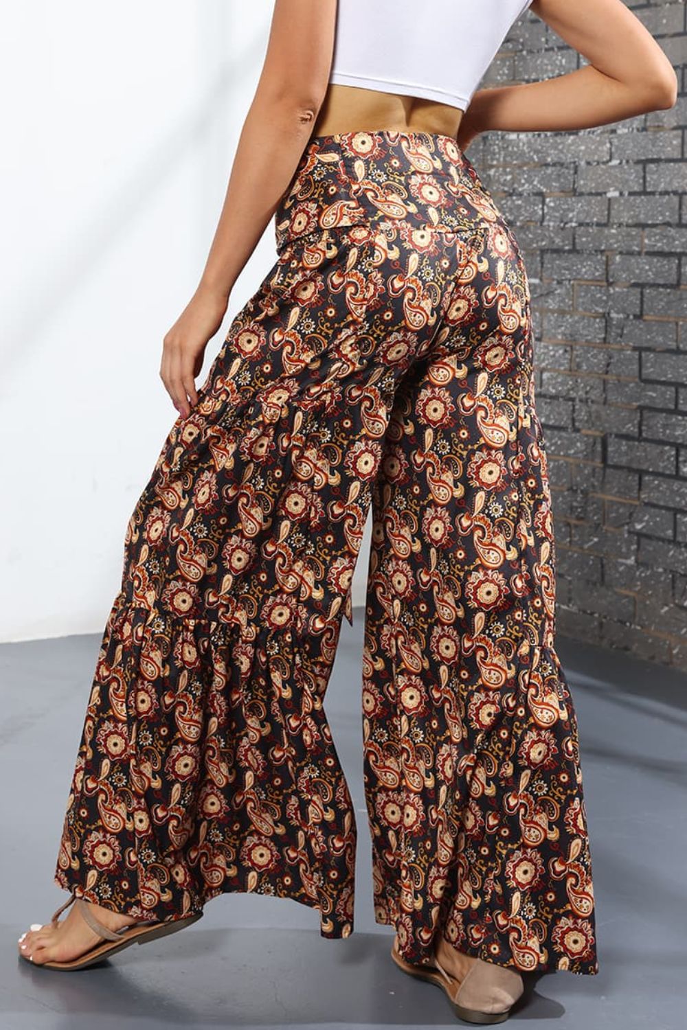 Printed High-Rise Tied Culottes - Bottoms - Pants - 30 - 2024