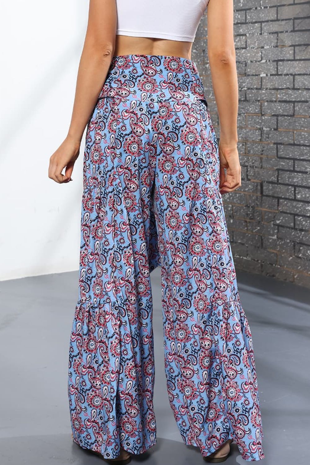Printed High-Rise Tied Culottes - Bottoms - Pants - 27 - 2024