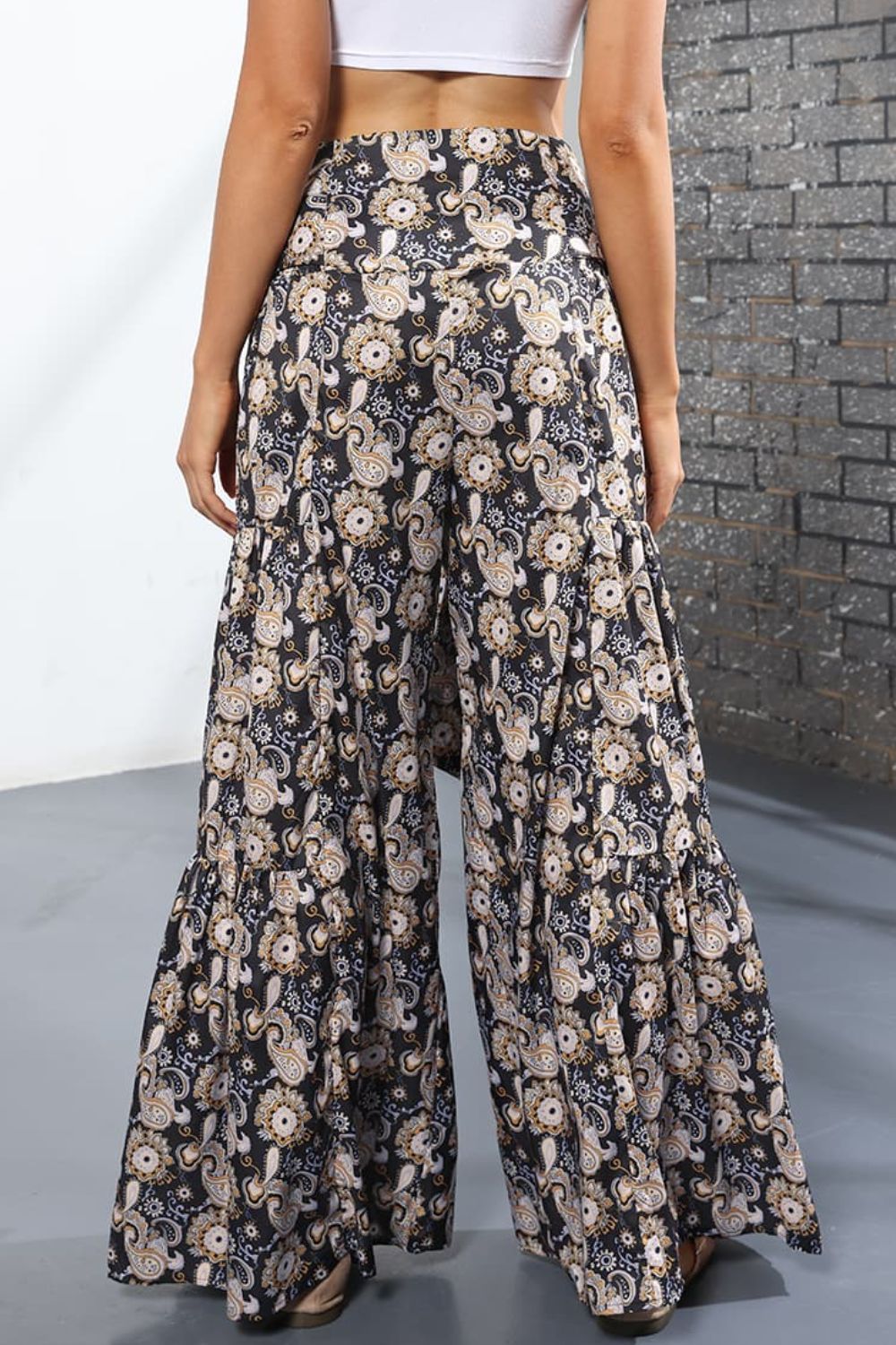 Printed High-Rise Tied Culottes - Bottoms - Pants - 33 - 2024