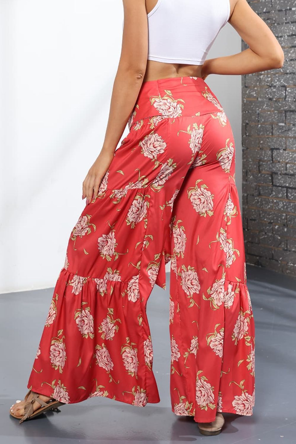 Printed High-Rise Tied Culottes - Bottoms - Pants - 14 - 2024