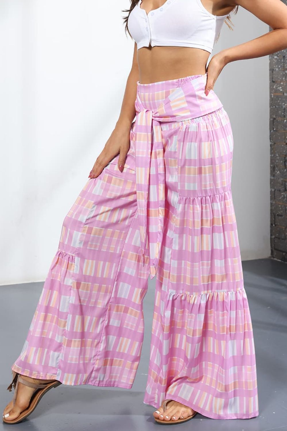 Printed High-Rise Tied Culottes - Bottoms - Pants - 20 - 2024