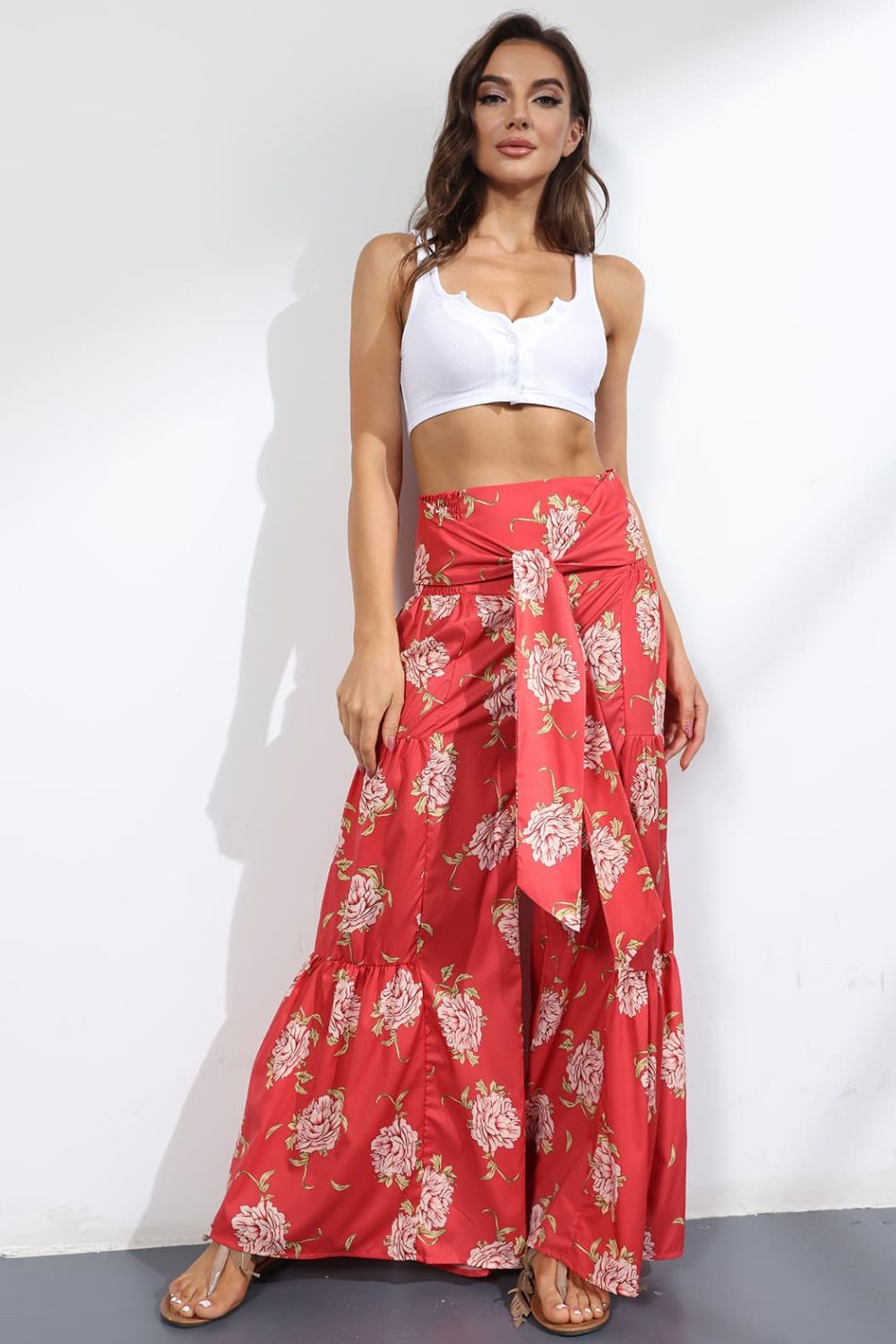 Printed High-Rise Tied Culottes - Bottoms - Pants - 15 - 2024