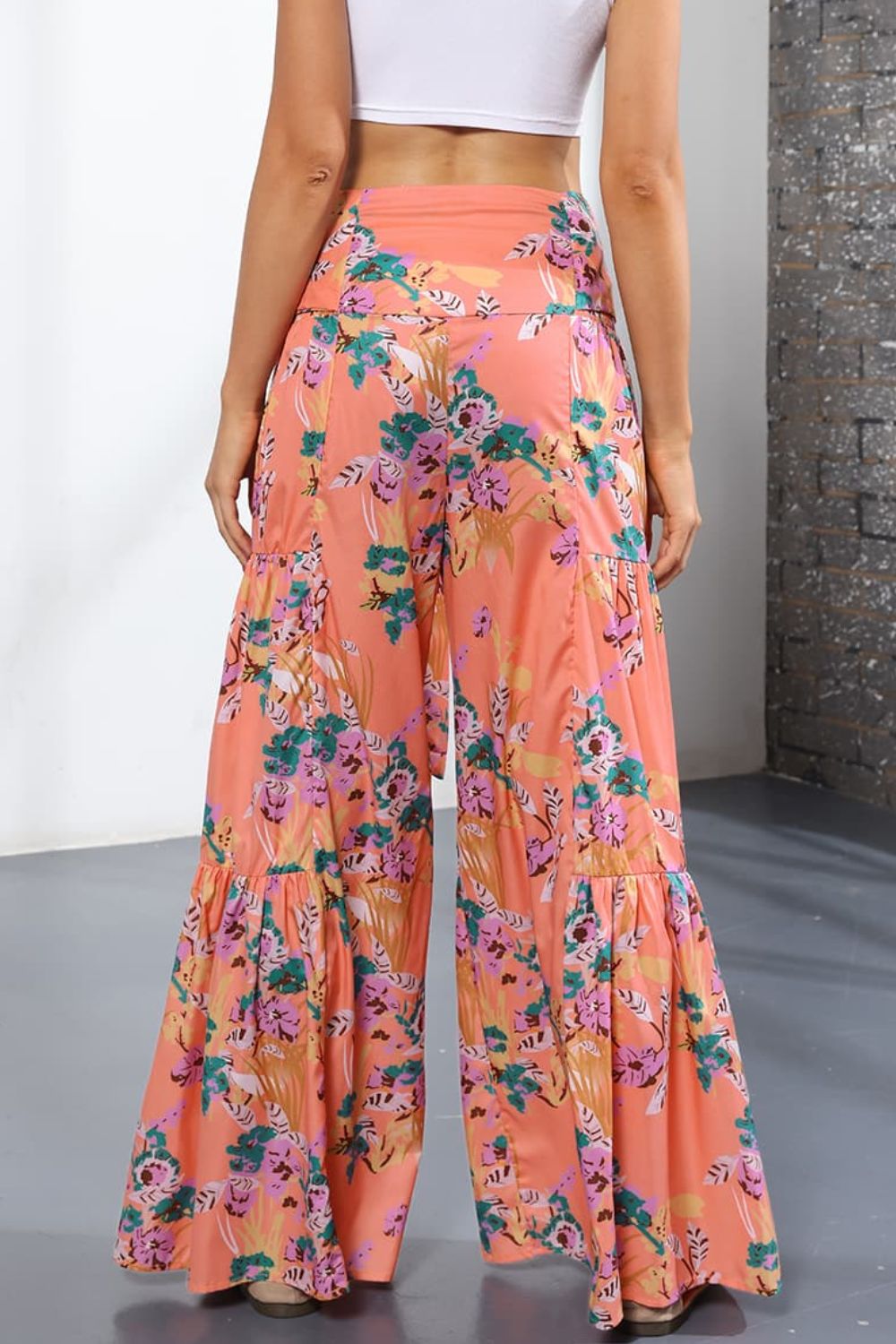 Printed High-Rise Tied Culottes - Bottoms - Pants - 9 - 2024