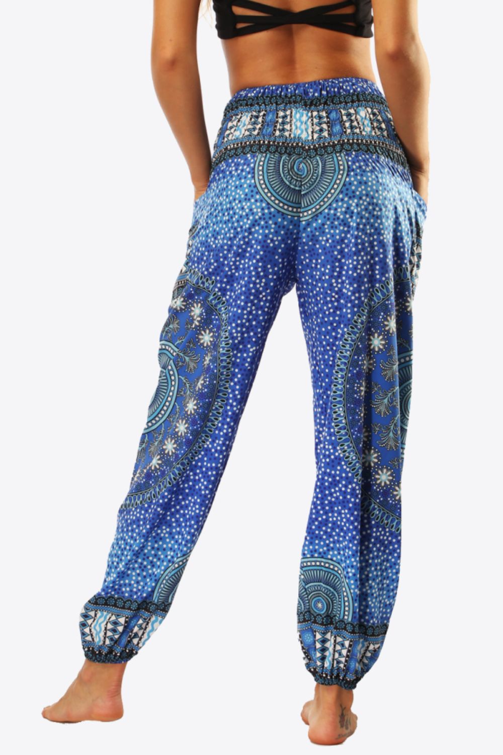 Printed High-Waist Pants - Blue / One Size - Bottoms - Pants - 3 - 2024
