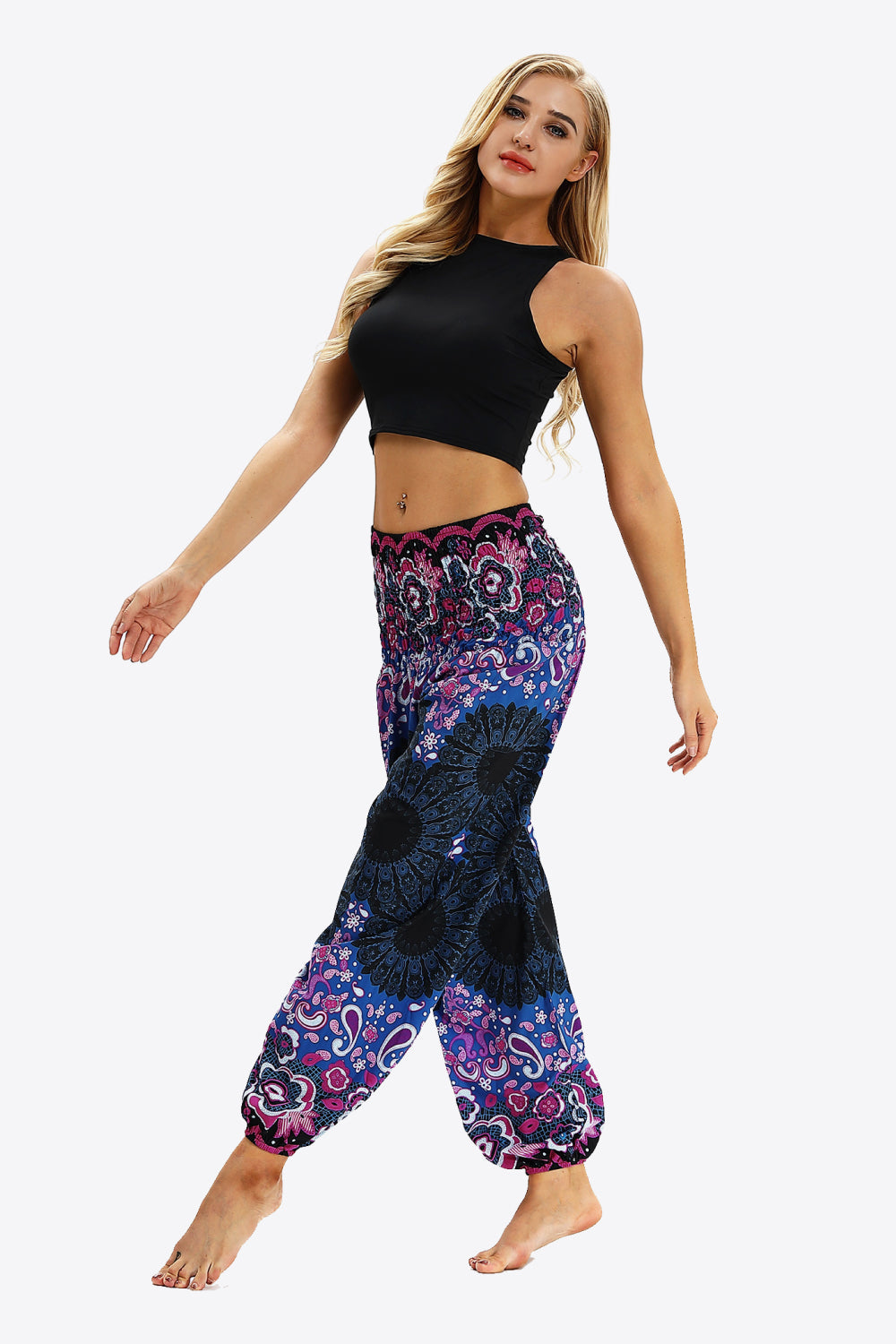Printed Jogger Pants with Pockets - Purple / One Size - Bottoms - Pants - 3 - 2024