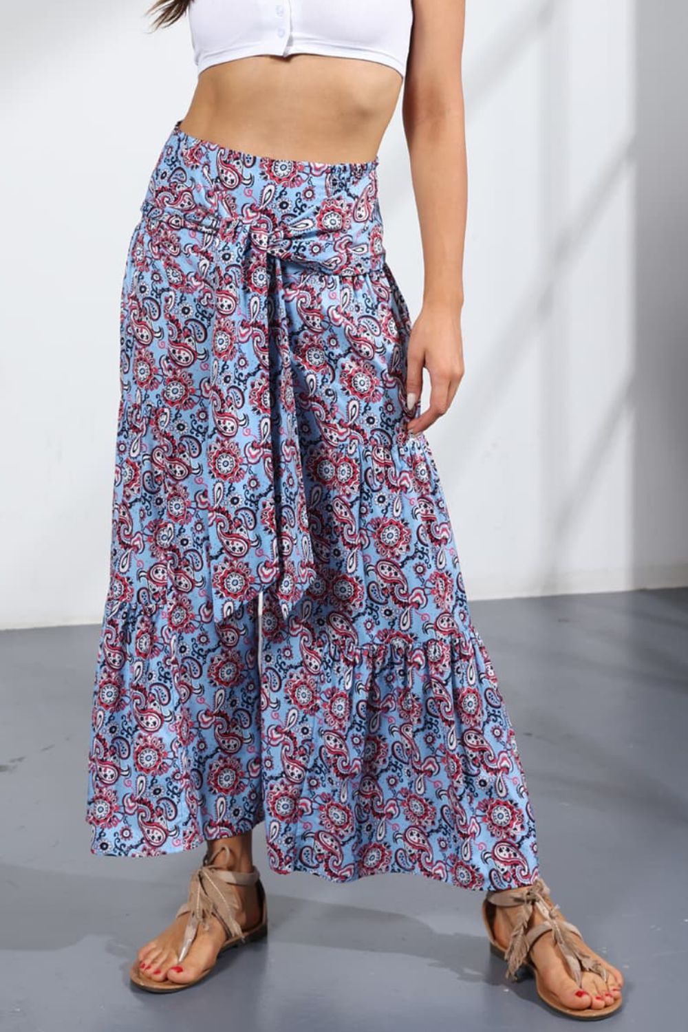 Printed Tie-Front Culottes - Bottoms - Pants - 10 - 2024