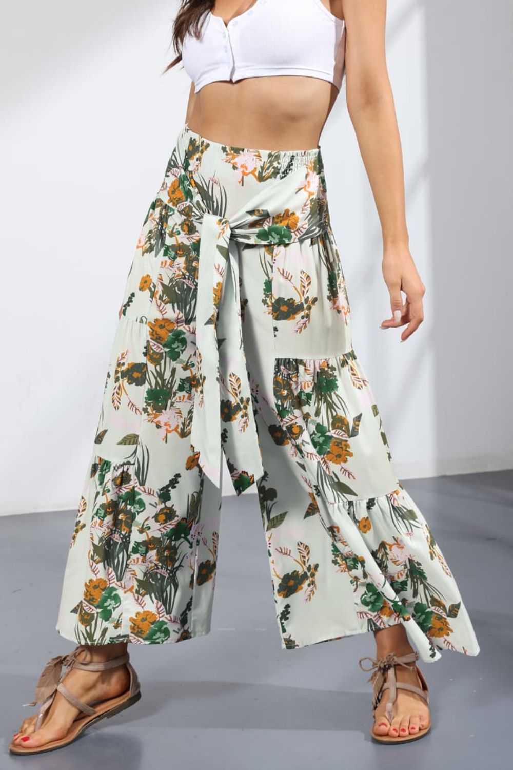 Printed Tie-Front Culottes - Bottoms - Pants - 29 - 2024