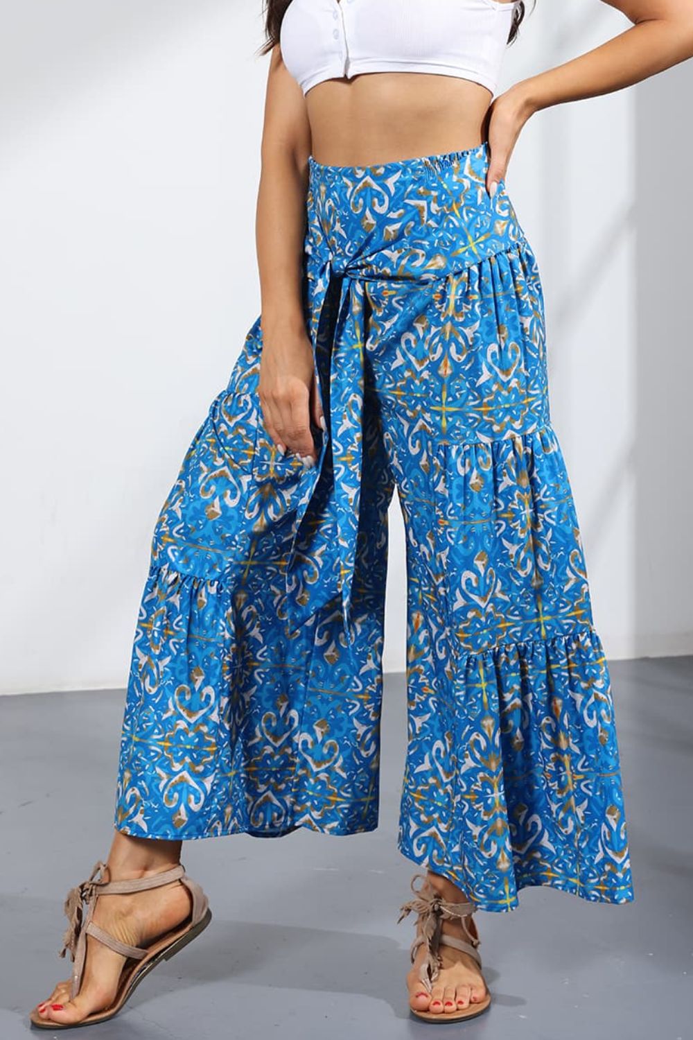 Printed Tie-Front Culottes - Bottoms - Pants - 20 - 2024