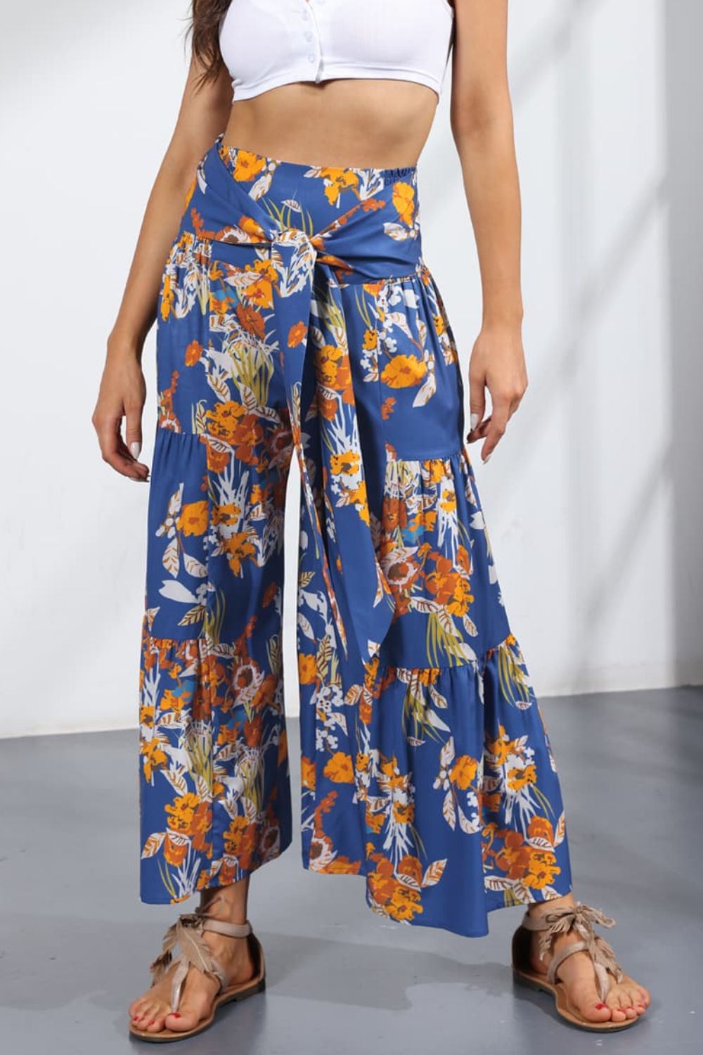Printed Tie-Front Culottes - Bottoms - Pants - 25 - 2024