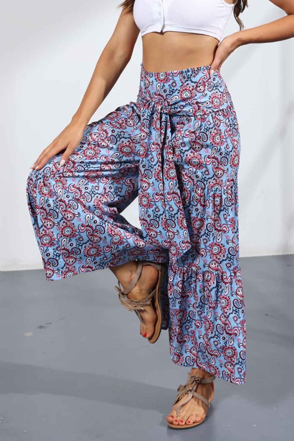 Printed Tie-Front Culottes - Bottoms - Pants - 11 - 2024