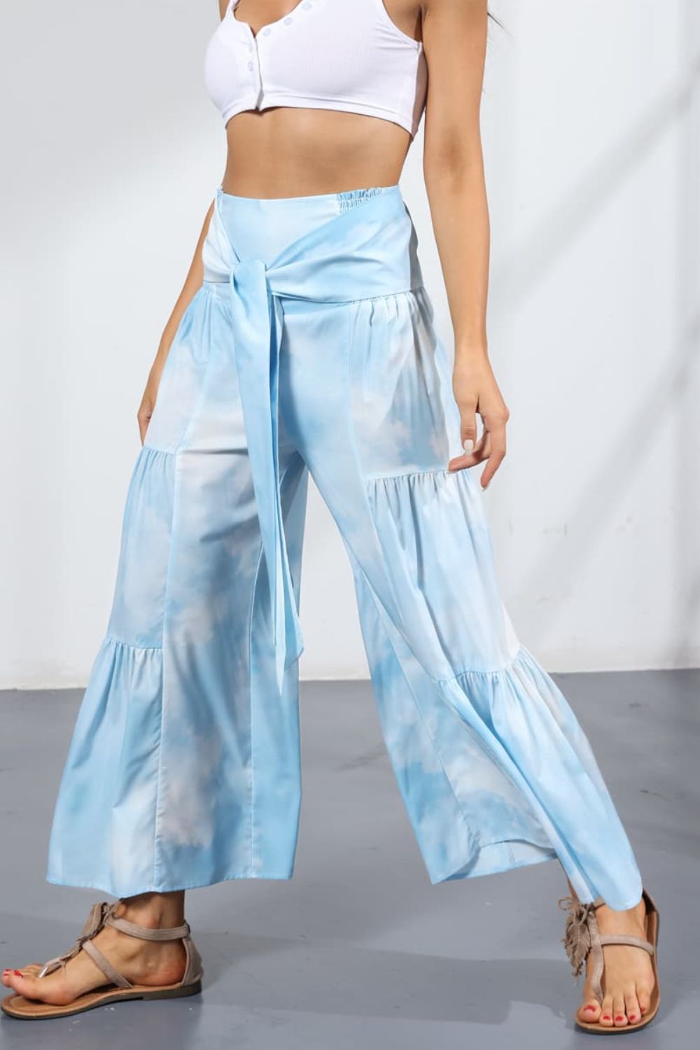 Printed Tie-Front Culottes - Bottoms - Pants - 32 - 2024