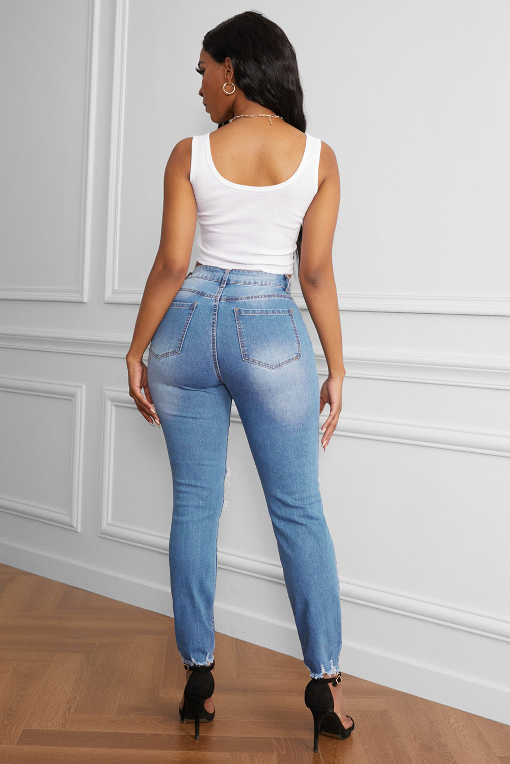 Raw Cut Frayed Hem Jeans - Bottoms - Pants - 3 - 2024