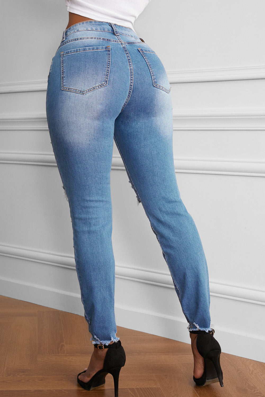 Raw Cut Frayed Hem Jeans - Bottoms - Pants - 4 - 2024