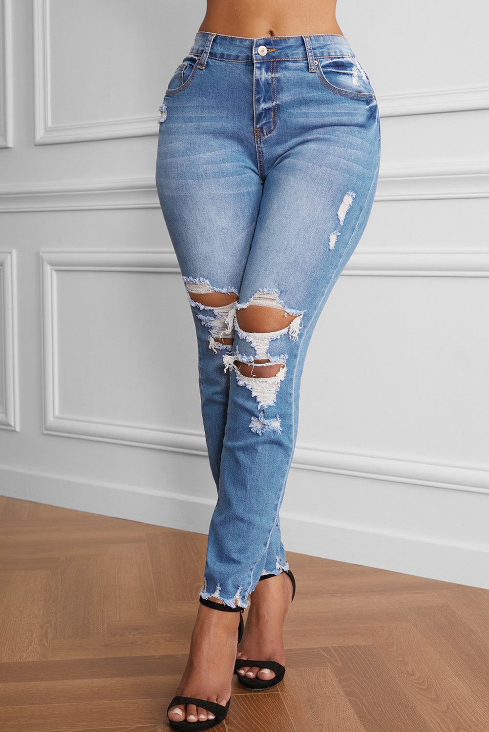 Raw Cut Frayed Hem Jeans - Bottoms - Pants - 5 - 2024