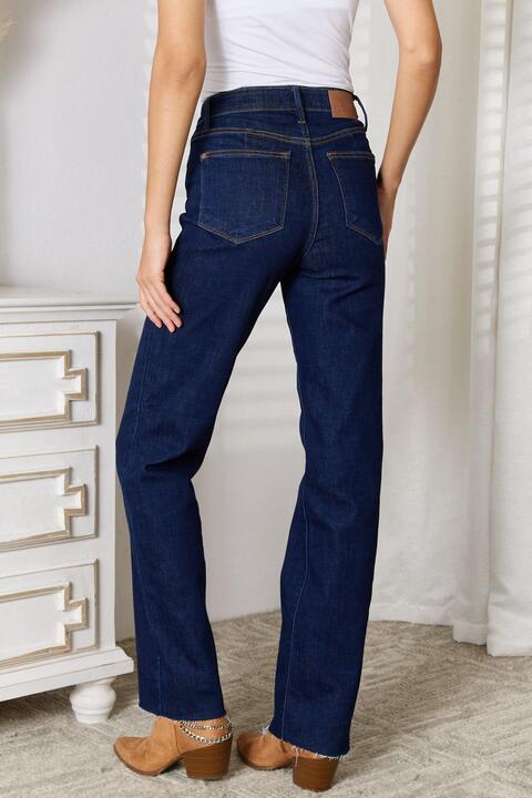 Raw Hem Straight Leg Jeans with Pockets - Bottoms - Pants - 4 - 2024