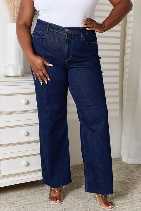 Raw Hem Straight Leg Jeans with Pockets - Bottoms - Pants - 5 - 2024