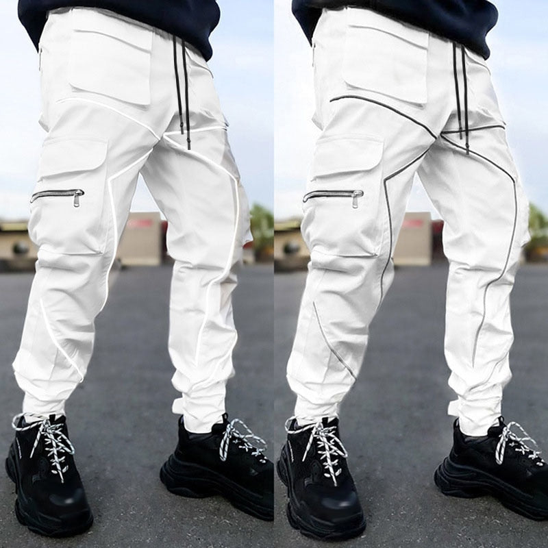 Reflective Techwear Cargo Pants - White / XXXL - Bottoms - Shirts & Tops - 27 - 2024