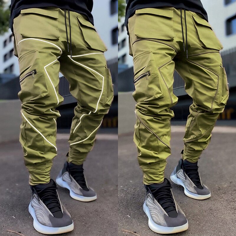 Reflective Techwear Cargo Pants - Green / XXXL - Bottoms - Shirts & Tops - 28 - 2024