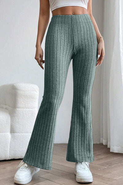 Ribbed High Waist Flare Pants - French Blue / S - Bottoms - Pants - 17 - 2024