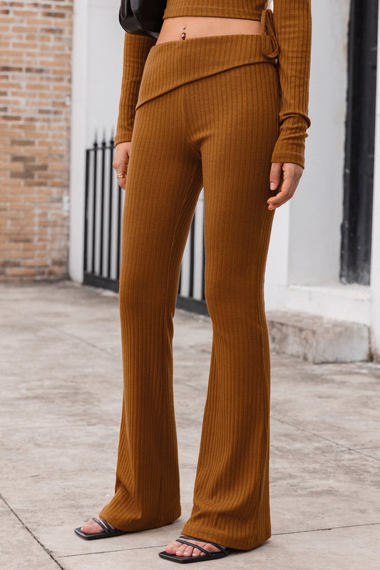 Ribbed Straight Leg Pants - Bottoms - Pants - 2 - 2024