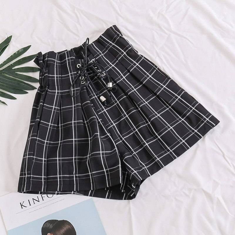 Ribbon Tie High Waist Shorts - Black / L - Bottoms - Clothing - 17 - 2024