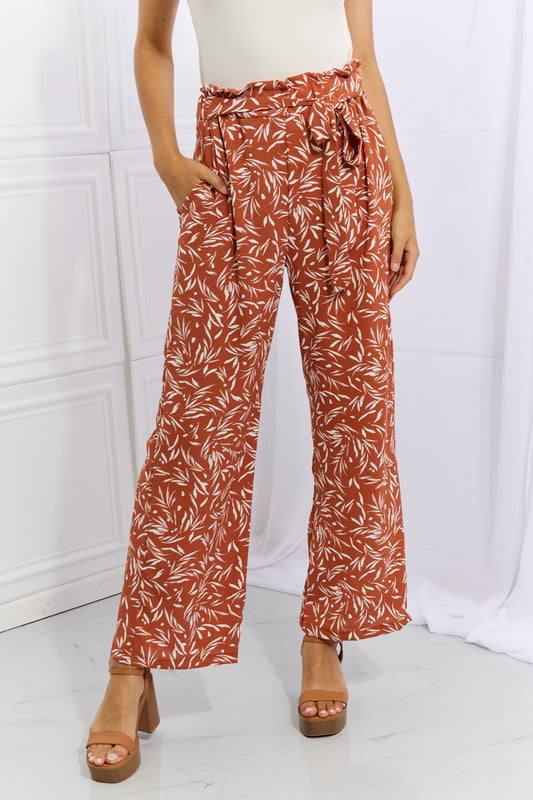 Right Angle Full Size Geometric Printed Pants in Red Orange - Orange / S - Bottoms - Pants - 1 - 2024