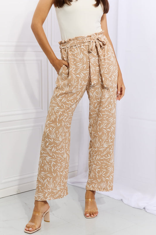 Right Angle Full Size Geometric Printed Pants in Tan - Brown / S - Bottoms - Pants - 1 - 2024
