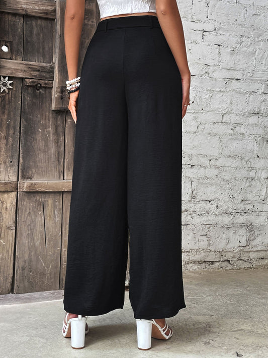 Ruched High Waist Wide Leg Pants - Bottoms - Pants - 2 - 2024