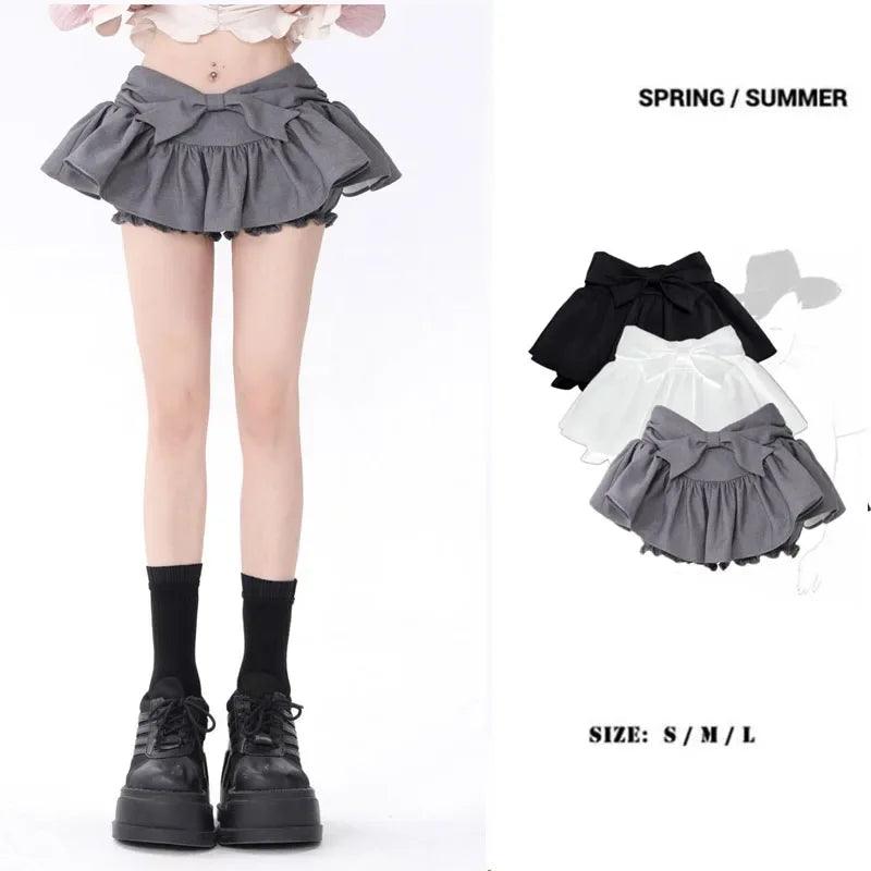 Ruffled Edge Grey Fluffy Skirt - Korean Preppy Style - Bottoms - Skirts - 4 - 2024