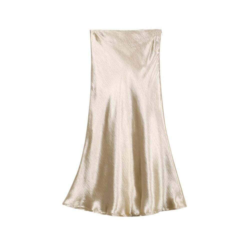 Satin Trumpet Skirt - Gold / L - Bottoms - Shirts & Tops - 9 - 2024