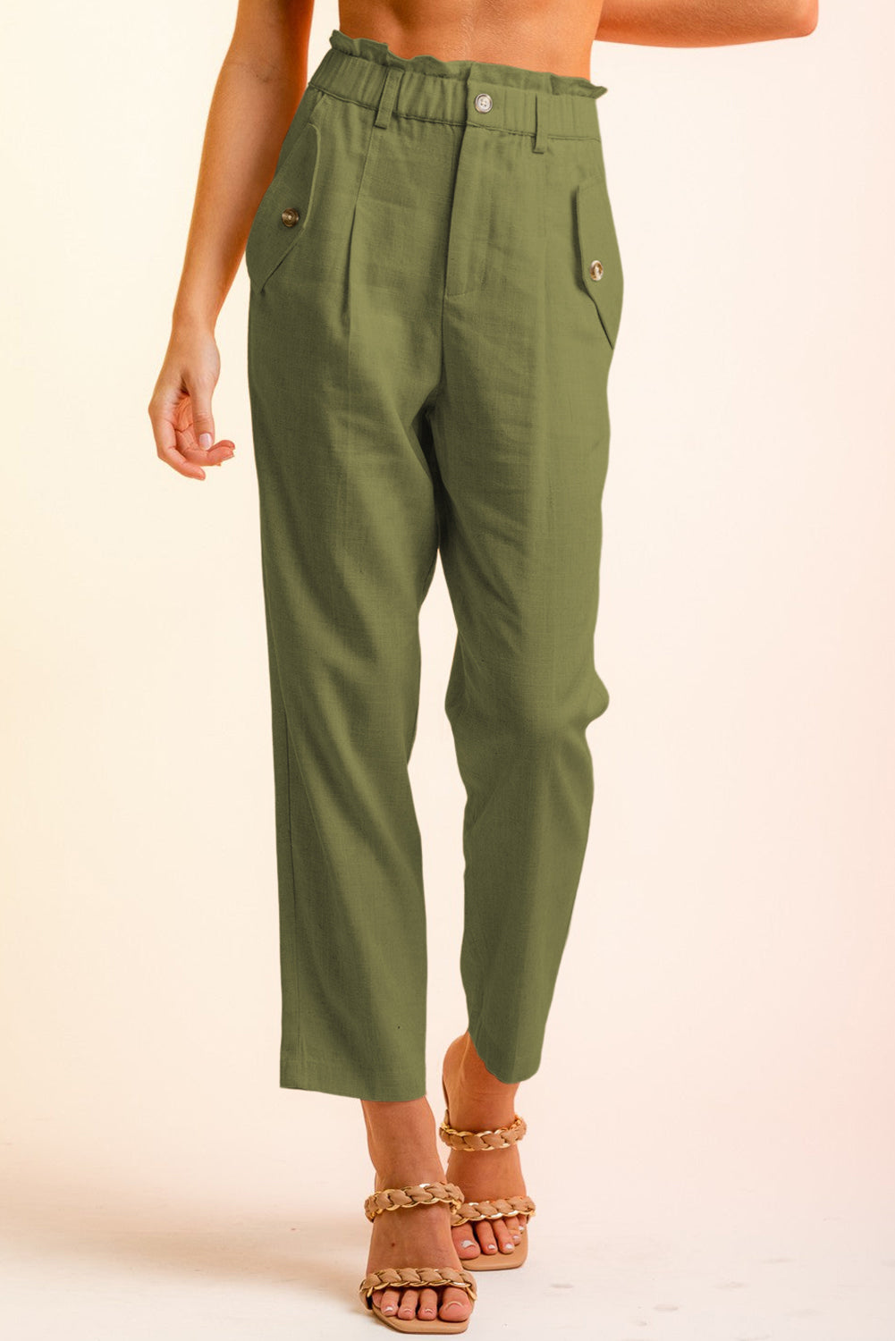 Side Button Long Pants - Green / S - Bottoms - Pants - 7 - 2024