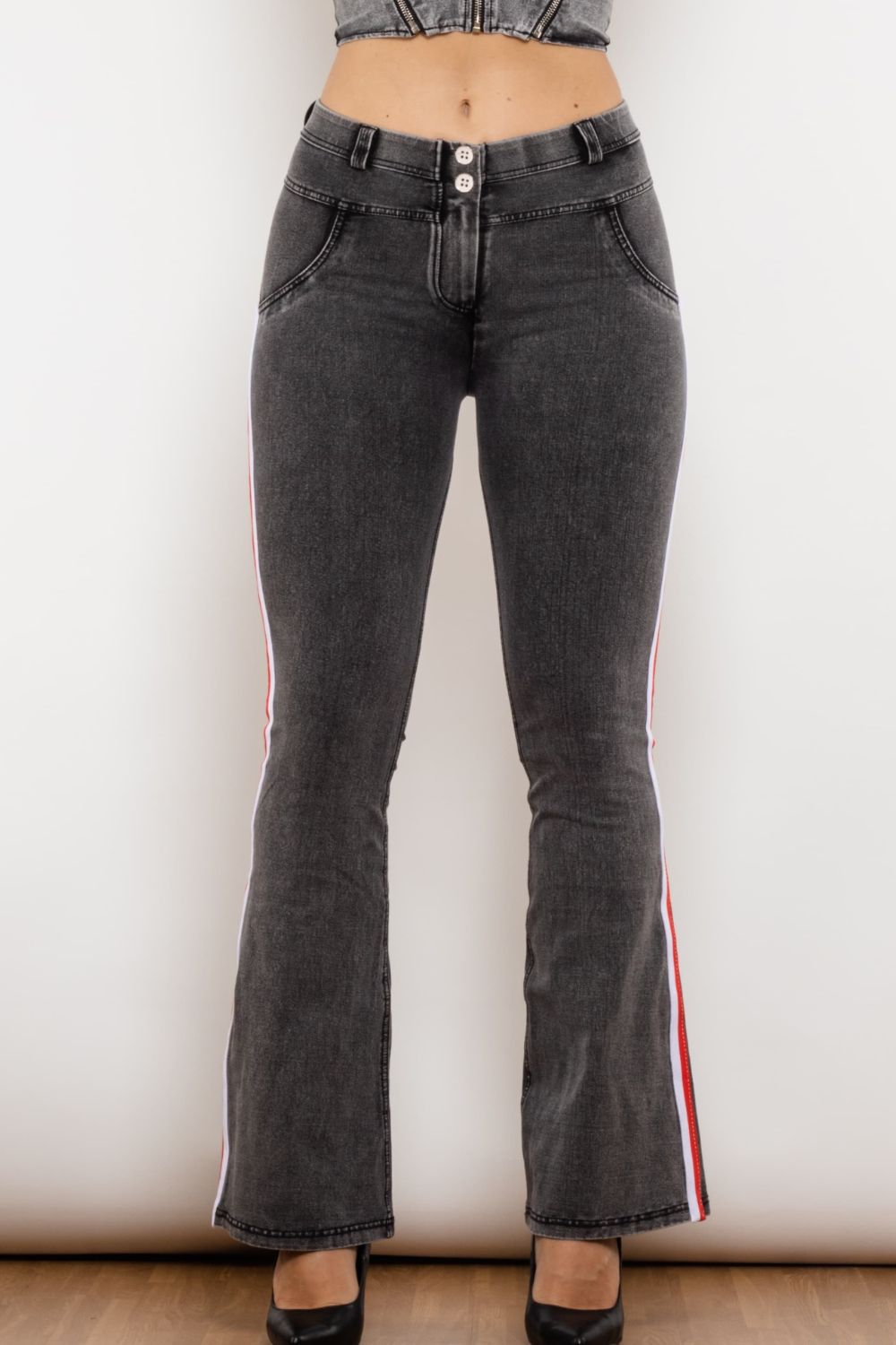 Side Stripe Bootcut Jeans - Bottoms - Pants - 2 - 2024