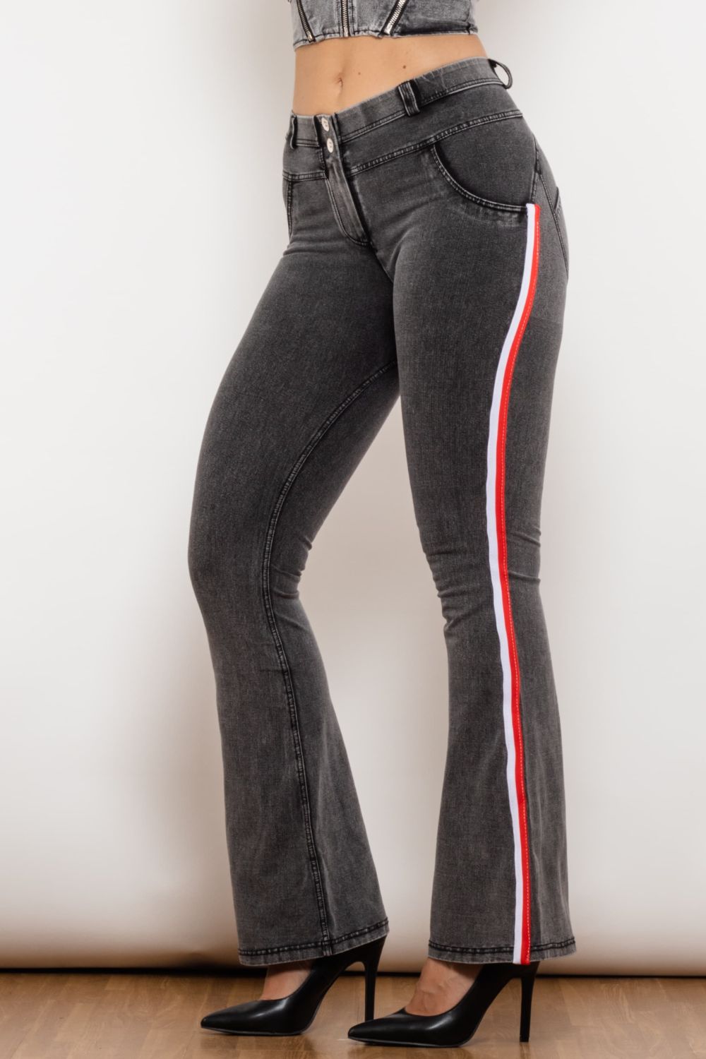 Side Stripe Bootcut Jeans - Bottoms - Pants - 3 - 2024