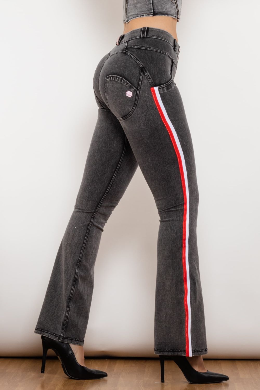 Side Stripe Bootcut Jeans - Bottoms - Pants - 4 - 2024
