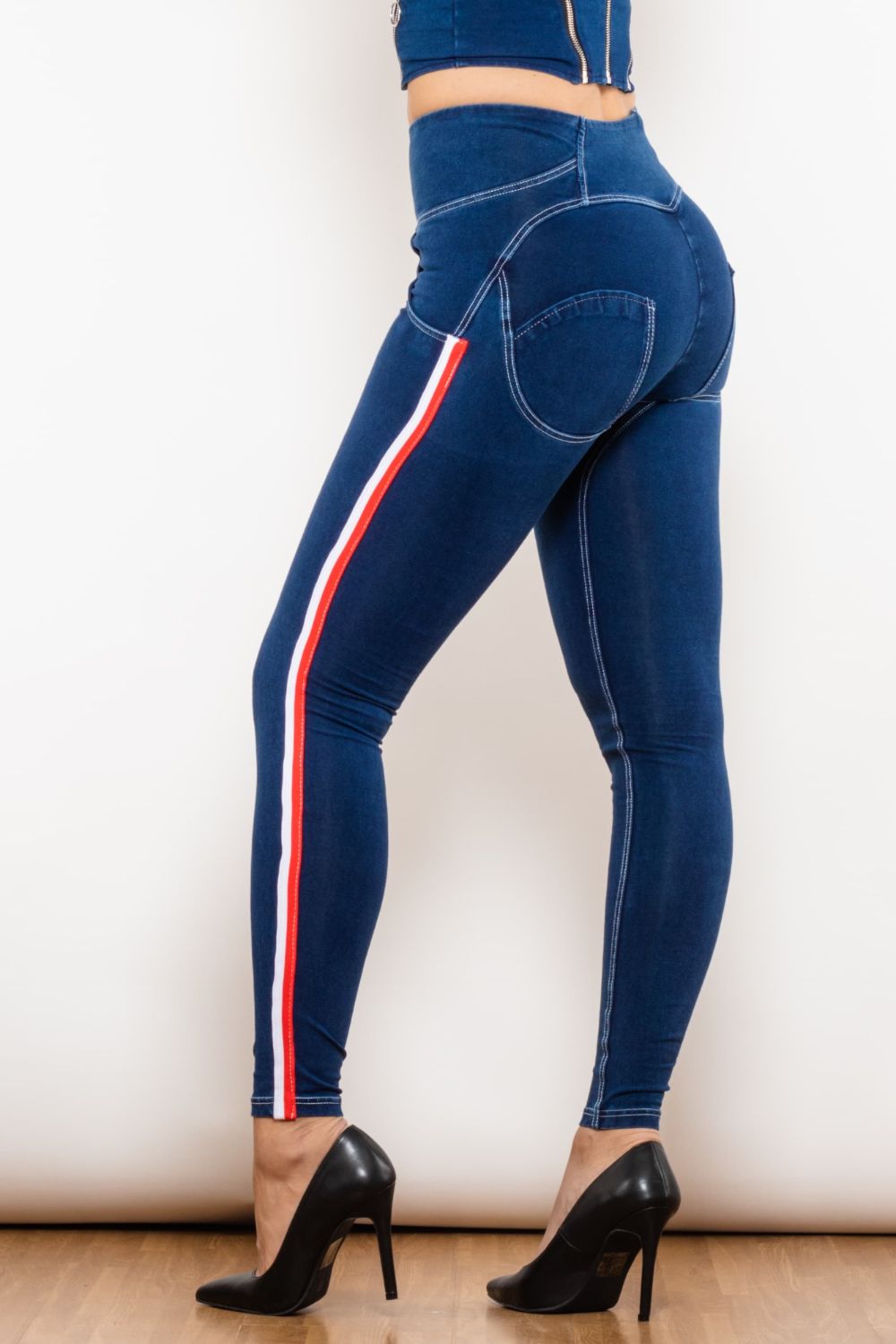Side Stripe Buttoned High Waist Skinny Jeans - Bottoms - Pants - 5 - 2024