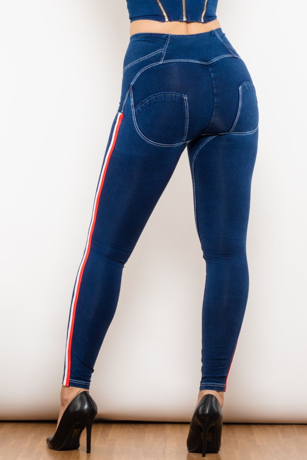 Side Stripe Buttoned High Waist Skinny Jeans - Bottoms - Pants - 7 - 2024